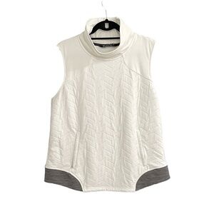 UNDER ARMOUR Coldgear Sleeveless Fitted Popover Top Vest Jacket White Grey XL